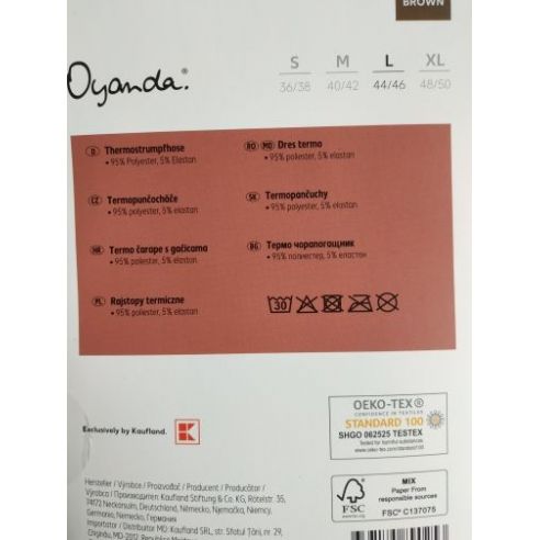Oyanda thermocolments with fleece - brown buy in online store