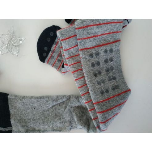 Anti-slip tights Lupilu gray striped buy in online store