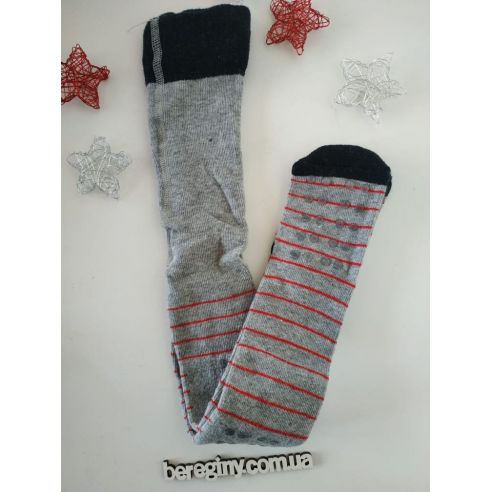 Anti-slip tights Lupilu gray striped buy in online store