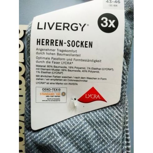 Men's Socks Liverge Gray (3 Couples) 39-42 buy in online store