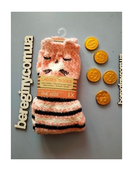 Socks fluffy anti-slip 31-34 pink buy in online store