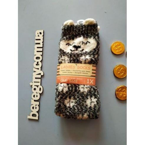 Socks fluffy anti-slip 31-34 panda buy in online store