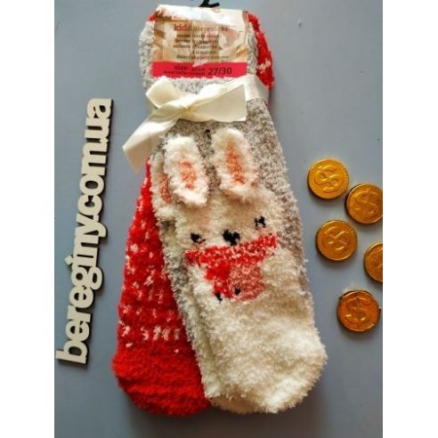 Socks fluffy anti-slip 27-30 hare buy in online store