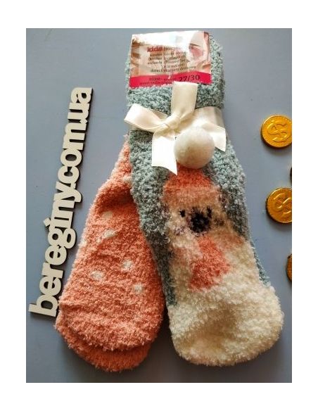 Socks fluffy anti-slip 27-30 snowman buy in online store