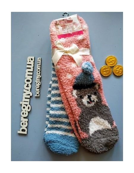 Socks fluffy anti-slip 31-34 bear buy in online store