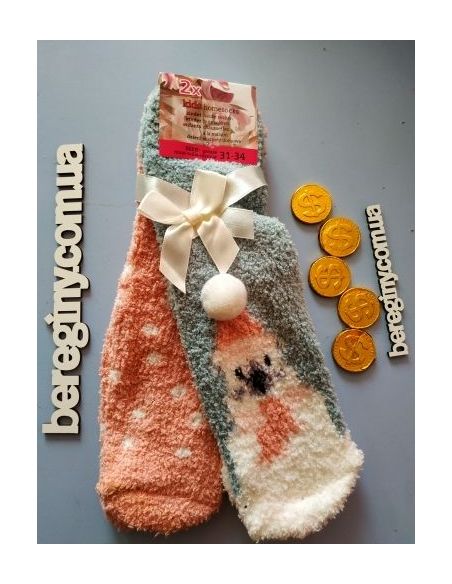 Socks fluffy anti-slip 31-34 snowman buy in online store
