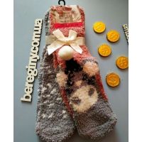 Socks fluffy anti-slip 31-34 giraffe buy in online store