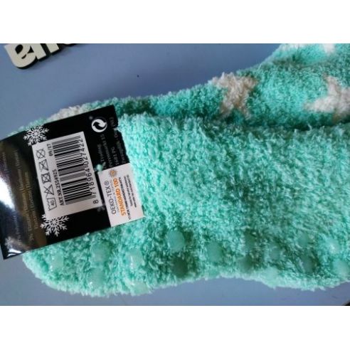 Socks fluffy anti-slip 31-34 green buy in online store