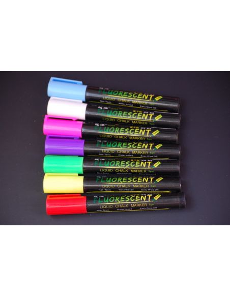 Cretaceous marker on water based Fluorescent - beveled and round edge - set of 8 colors buy in online store Cretaceous marker on water based Fluorescent - beveled and round edge - set of 8 colors buy in online store
