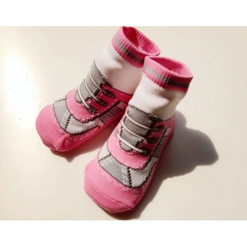 Baby socks with anti-slip sole size 24 months - Pink sneakers buy in online store