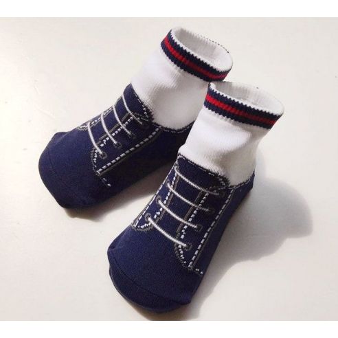 Baby socks with anti-slip sole size 12 months - Blue sneakers buy in online store