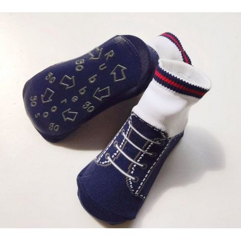 Baby socks with anti-slip sole size 12 months - Blue sneakers buy in online store