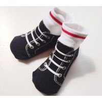 Baby socks with anti-slip sole size 12 months - Black sneakers buy in online store 2