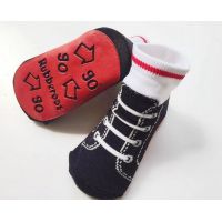 Baby socks with anti-slip sole size 12 months - Black sneakers buy in online store