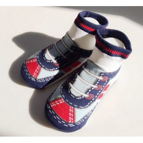 Baby socks with anti-slip sole size 12 months - Blue sneakers buy in online store