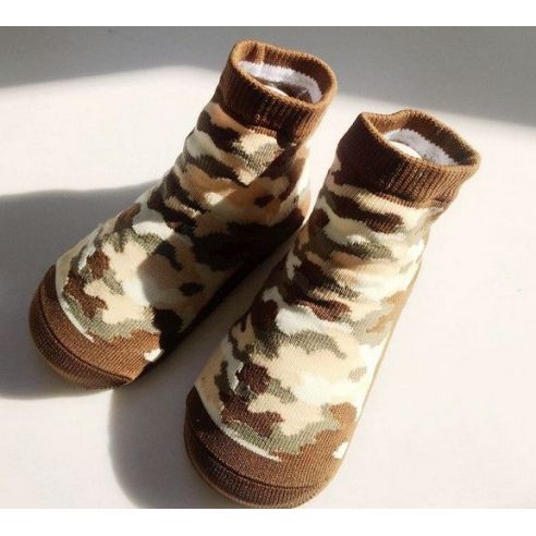Baby socks with anti-slip sole size 18 months - camouflage buy in online store
