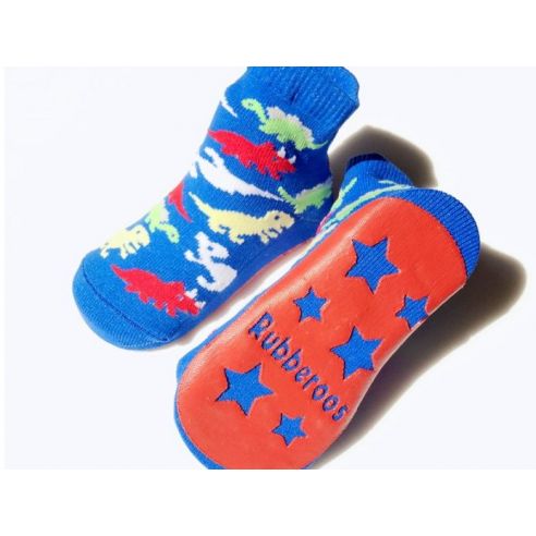 Baby socks with anti-slip sole size 18 months - Dinosaurs blue buy in online store