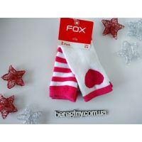Socks Anti-slip terry Children's Fox 0-6Women- pink (2 pairs) buy in online store