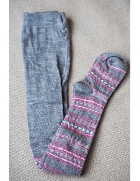 Merino wool tights 68-74 gray ornament buy in online store