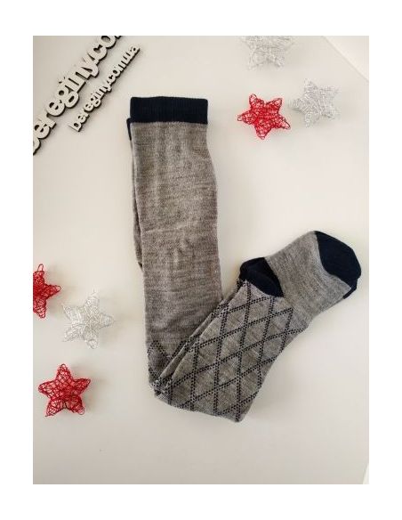 Merino wool tights 74-80 gray with drawing buy in online store