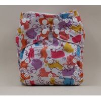 Reusable diaper on microflis buttons with built-in liners - cats buy in online store