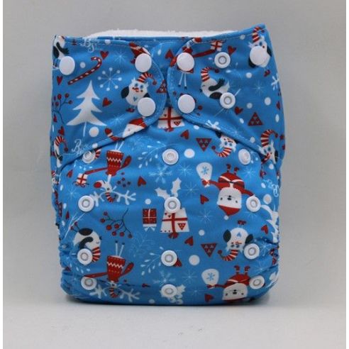 Reusable diaper on microflis buttons with built-in liners - Santa Claus buy in online store