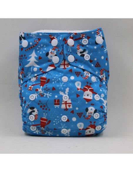 Reusable diaper on microflis buttons with built-in liners - Santa Claus buy in online store Reusable diaper on microflis buttons with built-in liners - Santa Claus buy in online store