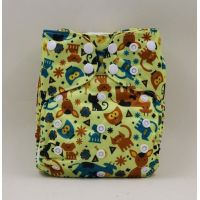 Reusable diaper on microflis buttons with built-in liners - cow, cat, dog buy in online store