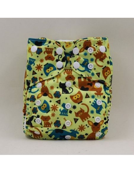 Reusable diaper on microflis buttons with built-in liners - cow, cat, dog buy in online store Reusable diaper on microflis buttons with built-in liners - cow, cat, dog buy in online store