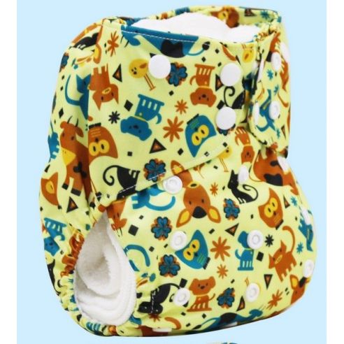 Reusable diaper on microflis buttons with built-in liners - gylf and monkey buy in online store