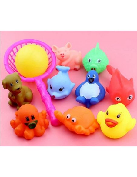 Set of toys for bathroom animals + net (11pcs) buy in online store Set of toys for bathroom animals + net (11pcs) buy in online store