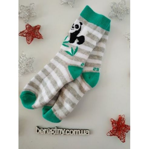 Socks terry green panda size 25-26 buy in online store