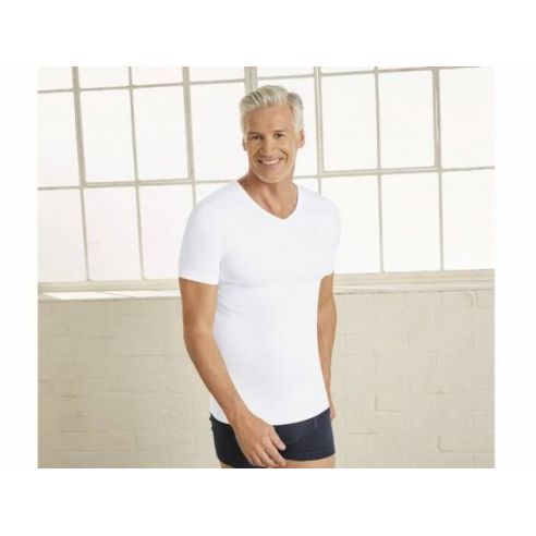 Men's Basic T-shirt Liverge (Germany) V-neckline - Size S, White buy in online store