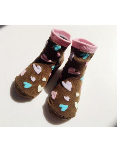 Baby socks with anti-slip sole size 6 months - brown buy in online store Baby socks with anti-slip sole size 6 months - brown buy in online store