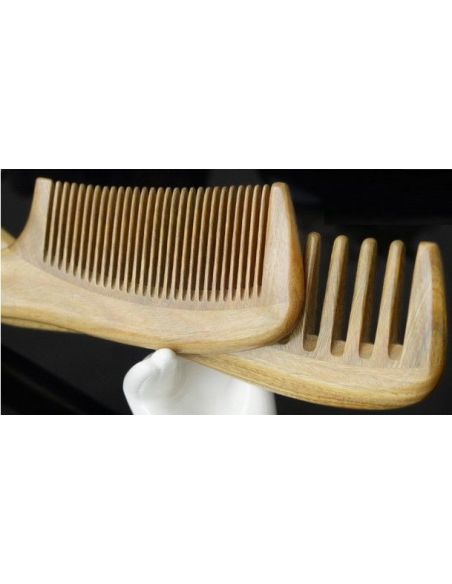 Sandalwood comb - ordinary teeth, curly handle buy in online store Sandalwood comb - ordinary teeth, curly handle buy in online store