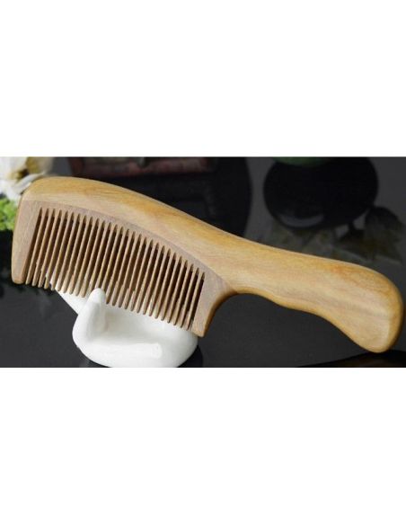 Sandalwood comb - ordinary teeth, curly handle buy in online store Sandalwood comb - ordinary teeth, curly handle buy in online store