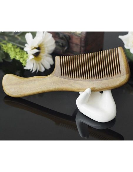 Sandalwood comb - ordinary teeth, curly handle buy in online store Sandalwood comb - ordinary teeth, curly handle buy in online store