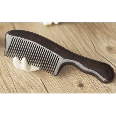 Black wood comb - ordinary teeth buy in online store