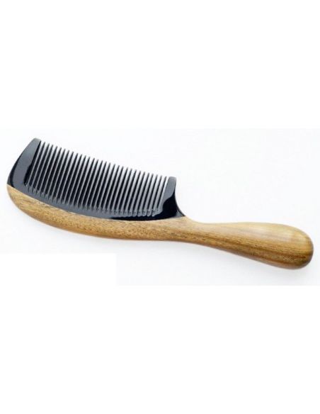 Sandalwood hairbrush with buffalo horns insert - ordinary teeth buy in online store Sandalwood hairbrush with buffalo horns insert - ordinary teeth buy in online store