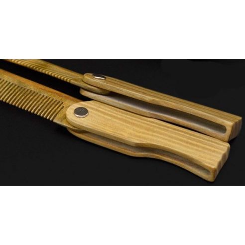 Comb from green sandalwood for hair and beard folding buy in online store