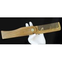 Comb from green sandalwood for hair and beard folding buy in online store