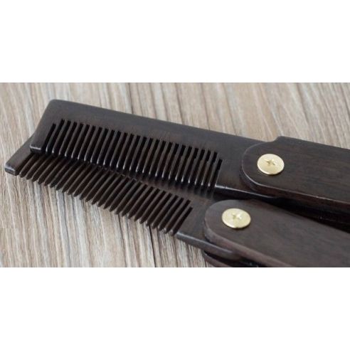 Black sandalwood hairbrush hair and beard folding buy in online store