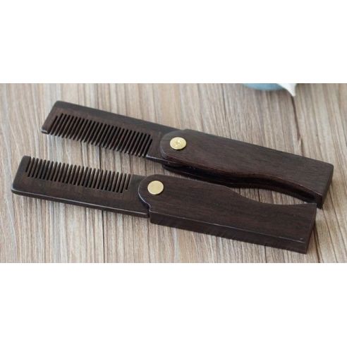 Black sandalwood hairbrush hair and beard folding buy in online store