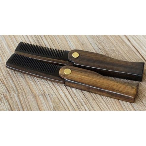 Black sandalwood comb robe buffalo hair and beard folding buy in online store