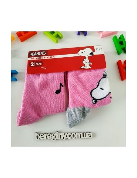 Socks Disney Snoopy Pink 2pcs Size 31-34 buy in online store