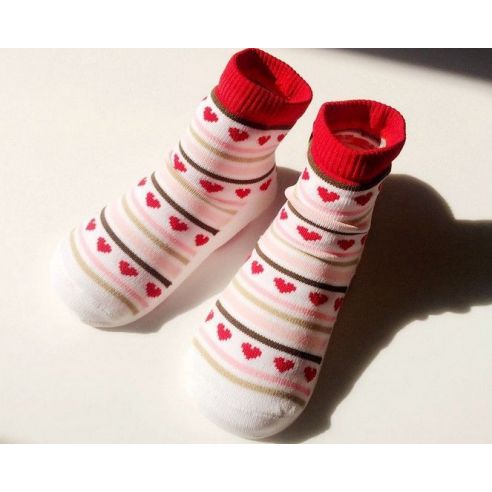 Baby socks with anti-slip sole size 24 months - hearts buy in online store