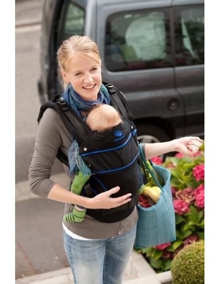 Ergo-backpack Manduca - black with blue buy in online store