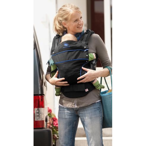 Ergo-backpack Manduca - black with blue buy in online store