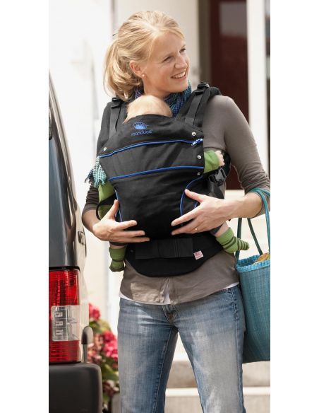 Ergo-backpack Manduca - black with blue buy in online store