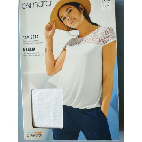 Esmara Lace White T-shirt - s buy in online store